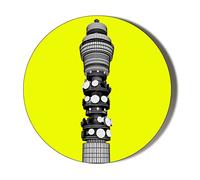 BT (BRITISH TELECOM) TOWER - POP ART - YELLOW BACKGROUND - 58mm Large Fridge Magnet