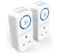 BT Broadband Extender Powerline Adapter Flex 1000 Kit, wired AV1000, pass-through socket