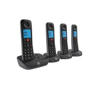 Bt Essential 60848 Cordless Home Phone, Answering Machine, Black, Quad Pack