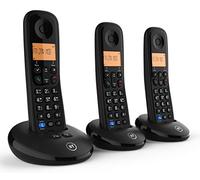 BT Everyday Cordless Home Phone with Basic Call Blocking and Answering Machine, Trio Handset Pack, Black