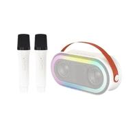 BT Karaoke Machine with Wireless Microphones and Dazzling Light Effect for Adults Kids Home Party Speaker