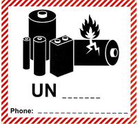 BT-Label 250 Dangerous Goods Labels 120 x 110 mm UN Class to Write on Yourself (e.g. 3481, 3480, 3090, 3091) without Telephone/UN No. - Print: Lithium-Ion Battery