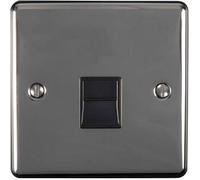 BT Master Single Telephone Socket BLACK NICKEL & Black PSTN Line Wall Face Plate