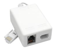 BT Plug to Phone & Broadband Modem ADSL Microfilter - RJ11 Cable Adapter with 8cm Lead - Splitter for UK BT Socket to Phone & Router - Eliminates Interference