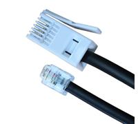 BT Plug to RJ11 Cable Relloh White Extension Lead 431A and 6P2C for Landline Modem Fax Virgin Hub Sky Box - Compatible with ADSL Modem British UK BT Socket (Black, 15m)
