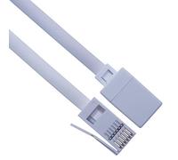 BT Telephone Extension Cable 2m Lead Full 6 Wire Male Plug to Female Socket for Office & Home Broadband Cord Compatible with Telephone, Fax, Handset, Modem (White)