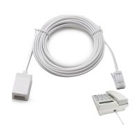 BT Telephone Extension Cable, 5m Straight Through Phone Cables, 6P4C Male to Female Extension Cable, UK Landline Phone Cord for Home and Office, RJ11 Fax, Modem, Router (White, 16.4ft)