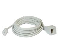 BT Telephone Extension Cable - White Coloured - BT Male Plug to Female Socket BT431A - 4 Core - Copper Wiring, Broadband Ready (3m)