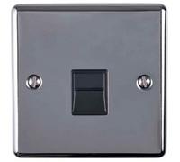 Bt Telephone Extension Socket Black Nickel & Black Secondary Wall Plate