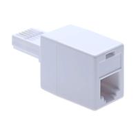 BT Telephone Line Cable Adapter from RJ11 Socket Female Jack to BS6312 431A Male Plug | British UK Modular Standard Connector to 6P4C for RJ11 universal lead | 4 Wire Converter | White