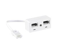 BT Telephone Splitter 2 Way, UK Telephone Splitter, RJ11 Male Plug to Dual Female Socket Extender, Phone Socket Splitter for Landline Fax Modem, Stable Connection No Installation Required, White