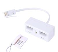 BT Telephone Splitter Double Socket BT Phone Adapter 2-Way RJ11 Adapter Phones Converter for UK Landline Telephones Modem Cable Fax Phone Adapters Standard Telephone Distributor