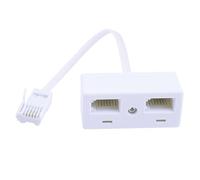 BT Telephone Splitters 2 Way Sockets Splitter UK Telephone Adapter RJ11 One Male Plug to 2 Female Extender White Double Socket Phone Converter for UK Landline Telephone Modem Cable FAX Phone Adapter