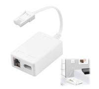 BT to ADSL RJ11 Microfilter Splitter - BT Plug Male to 2 Female Telephone White Socket Splitter Cable, DSL Signal Stabilizer for UK Landline Telephone FAX Modem Sky and Alarm Systems