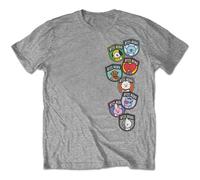 BT21 T-Shirt Hero Badges – Unisex Short Sleeve – Grey L