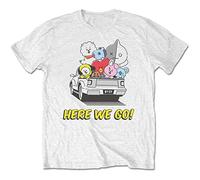 BT21 Official T-Shirt Here We Go R500z Unisex Short Sleeves Medium White
