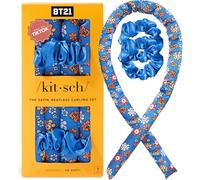 BT21 x Kitsch Satin Heatless Curling Set - Valentines Gift for Her, Heatless Hair Curler To Sleep In, Heat Free Curls Overnight for Frizz-Free, Soft Curls, No Heat Roller - For All Hair Types - BT21