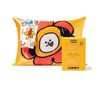 BT21 x Kitsch Satin Pillowcase with Zipper Closure, Softer Than Mulberry Silk Pillow Cases Standard Size 1 Pack, Cooling Pillow Covers Queen for Hair, Skin Health & Beauty Sleep, 19x26 in, Chimmy