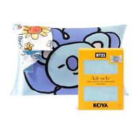 BT21 x Kitsch Satin Pillowcase with Zipper Closure, Softer Than Mulberry Silk Pillow Cases Standard Size 1 Pack, Smooth Cooling Pillow Covers Queen for Hair, Skin Health & Beauty Sleep, 19x26 in Koya