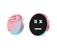 BT5.4 Electronic Anime E-Badge Touch Screen BT Connection Peripheral Badges USB-C Charging Animation Gradual Change Badge for Handbag Backpack Decorations (Pink)