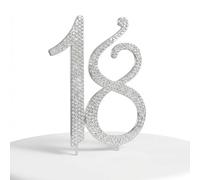BTACGWP 18th Birthday Cake Topper 2 Pack - 1+8 Digits in Silver & Holographic Gold, Sweat & Moisture Resistant, Elegant Pick-Up Stick for Milestone Cake