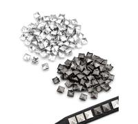 BTACGWP 200 Pieces Square Rivets Metal Studs Pyramid Rivets Set for Leather Decorative Rivets DIY Punk Rivets for Clothing Bags Leather Band Shoes Coats Gloves (8 mm) (Silver)