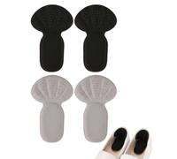 BTACGWP 4 Pairs Heel Pads - Self Adhesive Hoe Pads Grey/Black, Double Layer & Anti Friction, Effectively Prevent Blisters from Too Tight Shoes for Secure Grip