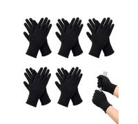 BTACGWP 5 Pairs of Gants en Coton Noir Respirant Élastique Confortable pour Soins des Mains Bijouterie Inspection Quotidien