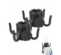BTACGWP Beach Umbrella Hooks 4-Prong Set of 2 Black Sturdy Parasol Hook with 4 Robust Prongs for Secure Hold & Ergonomic Hanging on the Beach