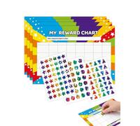 BTACGWP Children's Reward Chart 4 x Star Cards - Wipe Clean Reward System & Life Compass - Routine Planner to Promote Order & Positive Habits