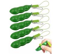 BTACGWP Fidget Key Ring Pack of 5 | Squeeze Pea pods Made of Durable Plastic | Anti-Stress & Soothing Tip | Ideal Tool Against Anxiety for School & Office