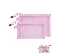 BTACGWP Pack of 2 Small Pencil Case Mesh, Bag Pencil Case, Small Bag, Nylon Mesh, Pencil Storage Bag, for Office Supplies, Stationery