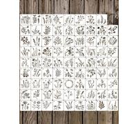 BTACGWP Painting Stencils Set 80 Pieces - Precise Flower Stencils for Wall, Textile & Wood. Durable Material Stops Colour Bunching and Delivers Instant Clean Outlines for Stress-Free DIY Projects