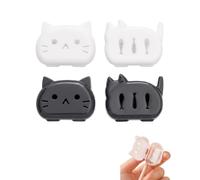 BTACGWP Toothbrush Case 4 Pack - 2 Black 2 White Cat Travel Case Universal Fit for Hand & Electric Brushes Hygienic Dry Hold & Germ Protection