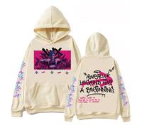 BTAISYDE Arcane-Jinx Hooded Sweatshirt High-definition Print Relaxed Fit Long Sleeves Hip-hop Style (Apricot,L)