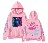 BTAISYDE Arcane-Jinx Hooded Sweatshirt High-definition Print Relaxed Fit Long Sleeves Hip-hop Style (Pink 2,XXL)