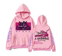 BTAISYDE Arcane-Jinx Hooded Sweatshirt High-definition Print Relaxed Fit Long Sleeves Hip-hop Style (Pink,XXL)