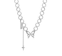 BTAKANPP 4 Piece Heart Necklace Korean Version Cold Style Tassel Choker Clavicle Chain Internet Temperament Necklace, A, One Size