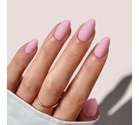 BTArtbox Press On Nails Almond - Pastel Baby Pink Short Summer False Nails with Glue, Opaque Soft Gel Stick On Nails for Women in 16 Sizes - 32 Fake Nail Kit, Bounce Kiss