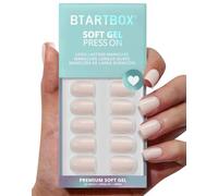 BTArtbox Press On Nails, Brief Nude, Short Square, Pastel Nude White, 32Ct