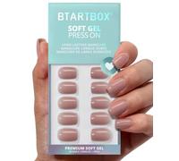 BTArtbox Press On Nails, Clay Kiss, Short Square, Taro Nude, 32Ct