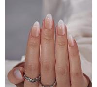 BTArtbox Press On Nails, Vanilla Cream Almond, Short, Pink Ombre, 32Ct