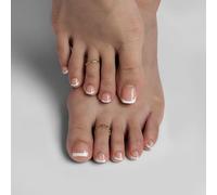 BTArtbox Press On Toenails, Hope Hope, Short Squoval, French Tip, 32Ct