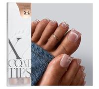 BTArtboxnails XCOATTIPS Toenail Tips - Lamp Hardenable Real Square Cat Eye Press-on Toenails for Women, 150 Soak Off Glitter Toenail Extensions in 15 Sizes, Builder Gel & Top