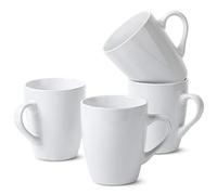 BTaT- Porcelain Coffee Mugs Set, 12 Ounces, 4 Pack, White Ceramic Coffee Mugs with Handle, Restaurant Cups for Mocha, Tea, Cappuccino, Cocoa, Cereal, Mug Gift Set, Dishwasher and Microwave Safe