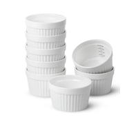 BTaT- Ramekins, 8 oz, Set of 8, Ramekins for Baking, Ramekin with Measurement Markings, Creme Brulee Dishes, Souffle Cups, Custard Cups, Ceramic Bakeware, Souffle Dish, Small Ceramic Bowl