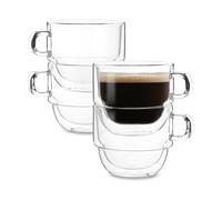 BTaT- Stackable Insulated Coffee Mugs, 4 Pack 8 oz(240 ml), Stackable Cappuccino Cups
