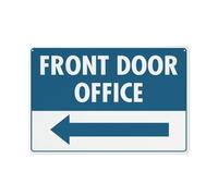 Btbaspa Front Door Office (Left) Sign 8"X12" Rust Free Aluminum Signs Outdoor, Metal Tin Sign for Home, Business, Yard