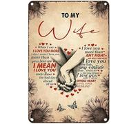Btbaspa Funny Tin Sign - To My Wife Sunflower When I Say I Love You More I Don'T Mean I Love You More Than - Cafe Bar Home Wall Art Decoration Retro Metal Tin Sign 8X12 Inch