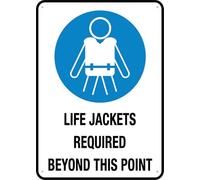 Btbaspa Life Jackets Required Beyond This Point 12x16 Inches Rust Free Aluminum Easy to Read & Sturdy Keep Out Outdoor Metal Signs for Home Farm Yard